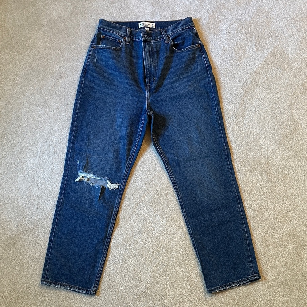 Abercrombie & Fitch Women's Straight Leg Blue Jeans